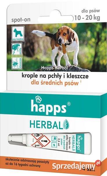 Herbal krople na pchły i kleszcze średnich psów małopolskie Kamionna