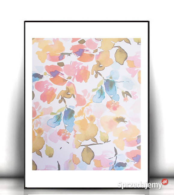 kwiaty plakat A4 liście plakat pastelowy podlaskie Białystok