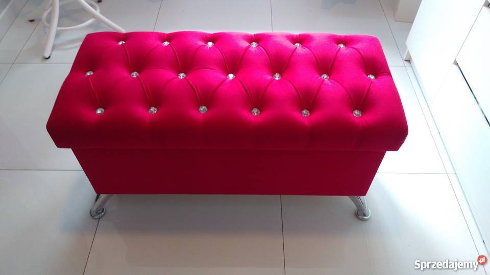 Czerwona NOWA welurowa Pufa otwierana z profilowane Fotele i pufy Warszawa sprzedam