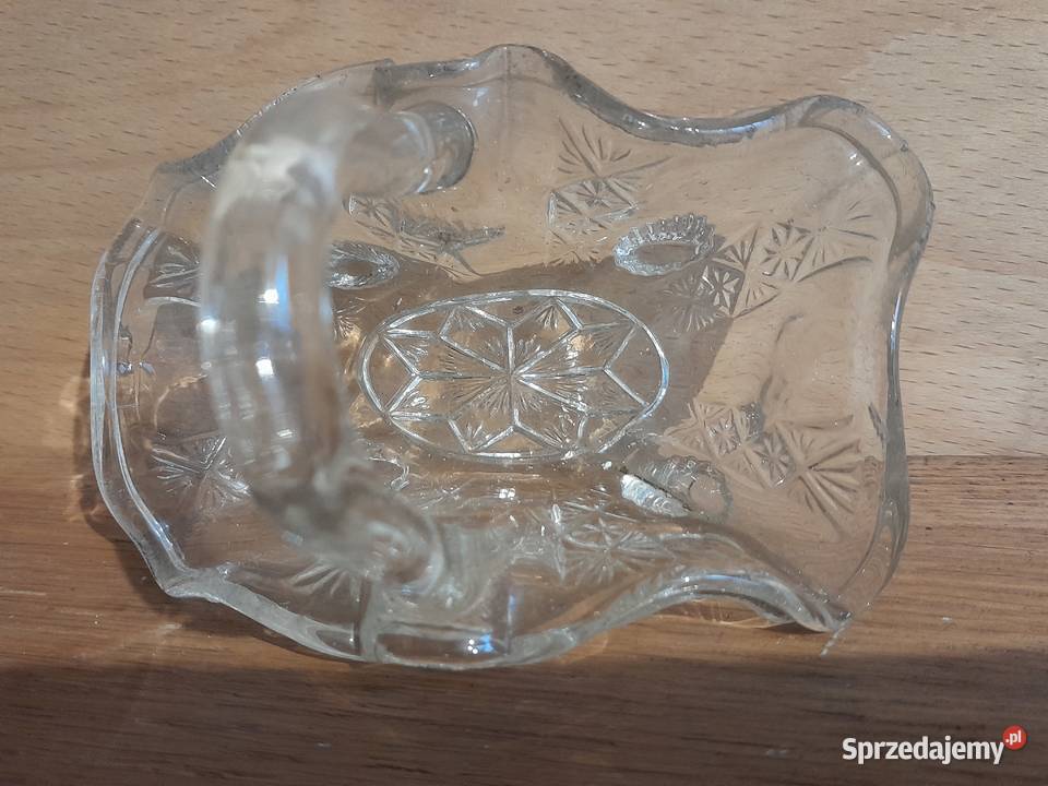 Stary maleńki kryształowy koszyk koszyczek śląskie Dąbrowa Górnicza sprzedam
