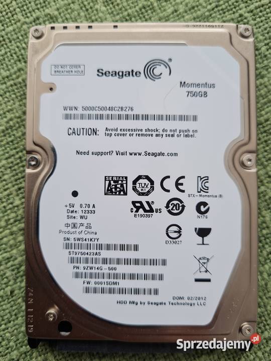 750 GB SATA Seagate Momentus 7200 obrmin