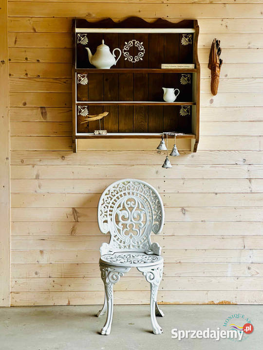 Ręcznie stylizowana półka rustykalna z dekorami 22cm Półki Jelcz-Laskowice