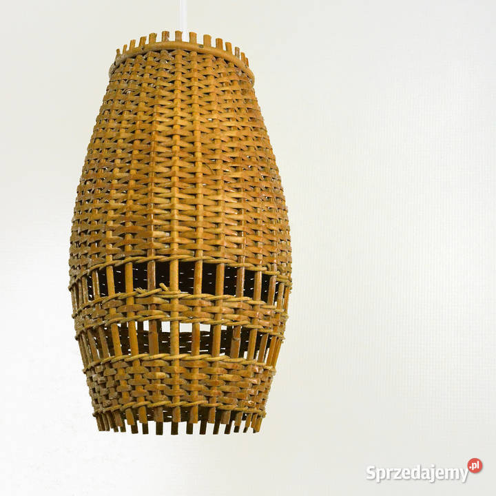 Lampa sufitowa z wiklinowym kloszem Dania lata Warszawa sprzedam