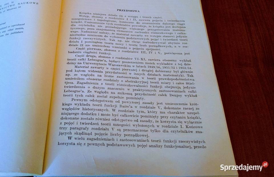 Funkcje rzeczywiste Tom 1 2 Monografie Książki naukowe i popularnonaukowe pomorskie Gdańsk sprzedam