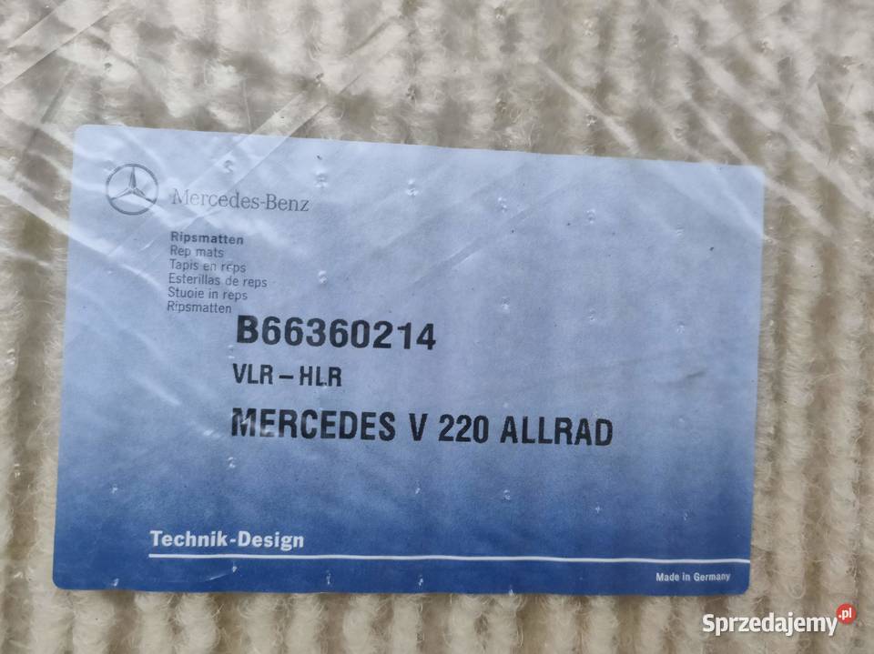 Oryginalne dywaniki rypsowe Mercedes W220 4Matic Bolewice