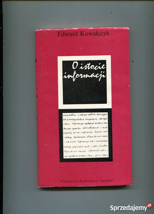 O istocie informacji Edward Kowalczyk Szczecin