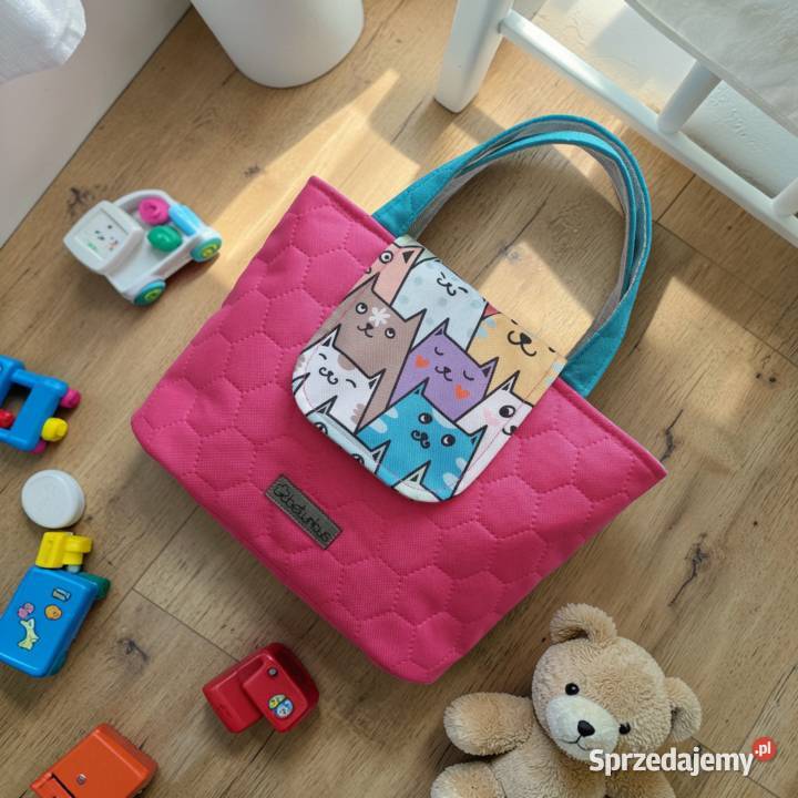 Różowa Torebka Koszyk w KOTKI handmade Kraków