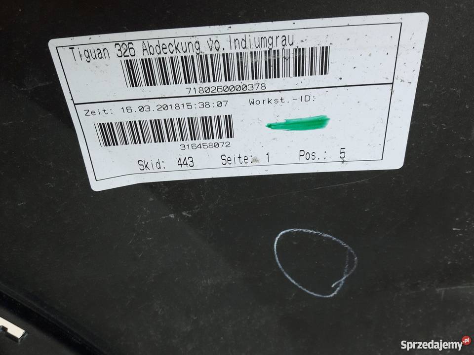 VW TIGUAN II ZDERZAK NAKŁADKA PRZÓD PRZEDNI Bieleń