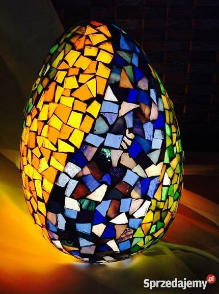 Witrażowa egipska lampa w kształcie jaja sprzedam