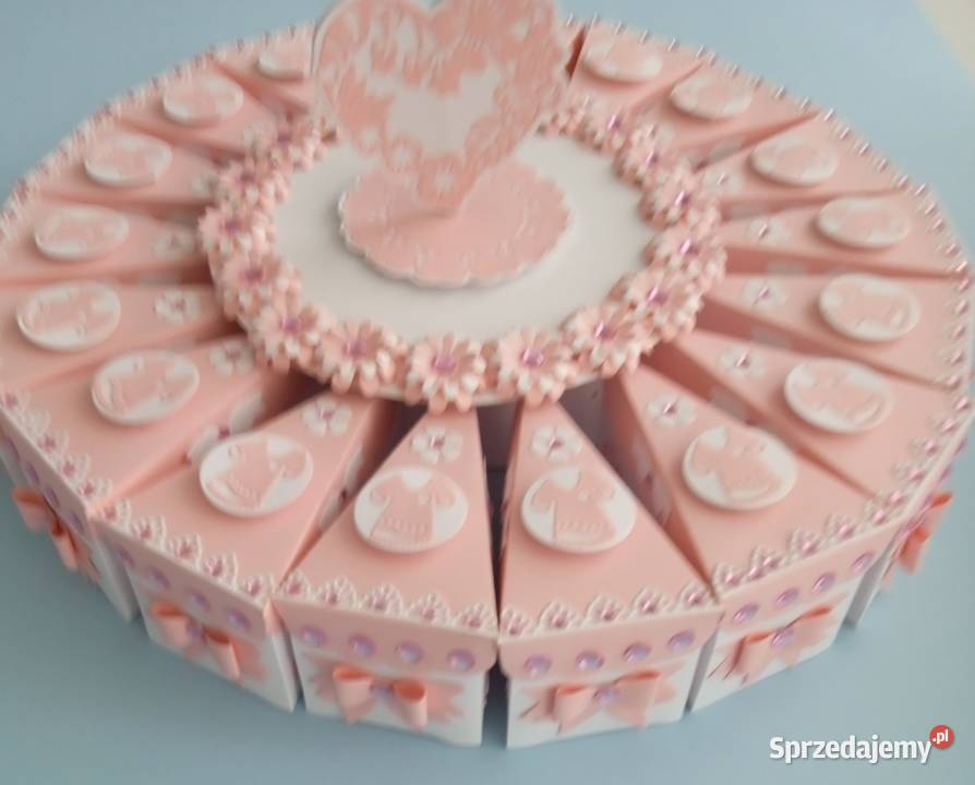 Podziękowanie gości Papierowy tort 6 Chrzest sprzedam