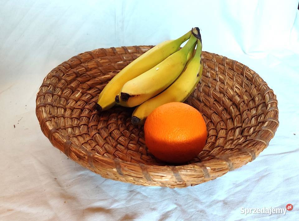 Słomiana taca koszyk chlebowy vintage boho antyk Gdańsk