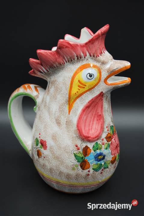 Ceramiczna konewka dzbanek M Deruta Włochy Porcelana i szkło
