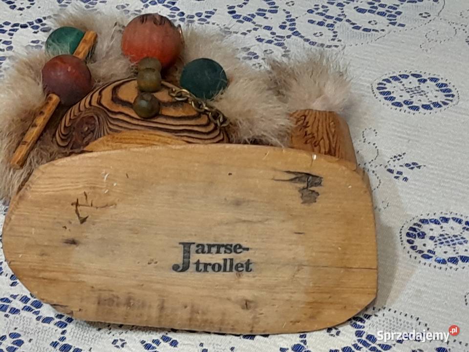 Vintage Drewniany szwedzki Troll figurka mazowieckie Iłża