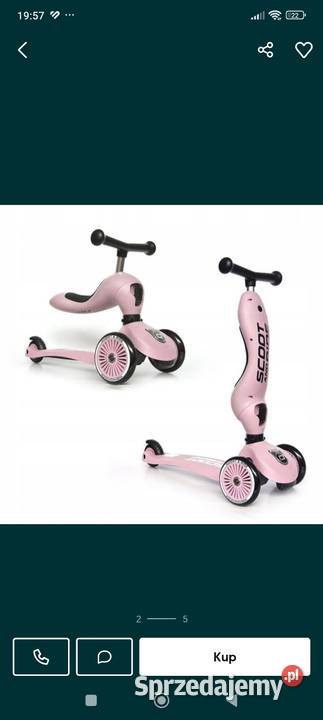 Jeździk dziewczynki hulajnoga 2w1 Scoot and Ride Września sprzedam