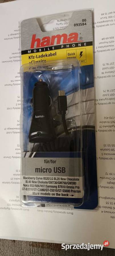 Car charger Hama Micro USB Szybkie ładowanie Ładowarki Gliwice