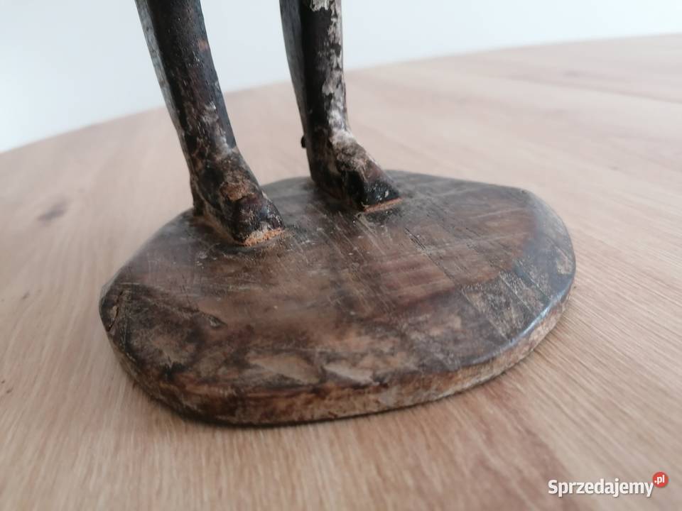 świecznik rzeźba z drewna vintage łódzkie Łódź