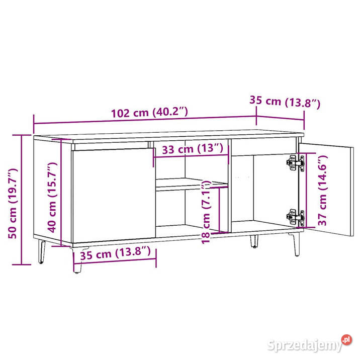 Szafka TV dąb artisan 102x35x50 materiał Warszawa
