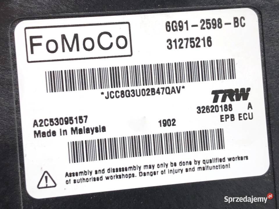 MODUŁ HAMULCA RĘCZNEGO VOLVO V70 III 31275216 Dźwignie hamulca ręcznego