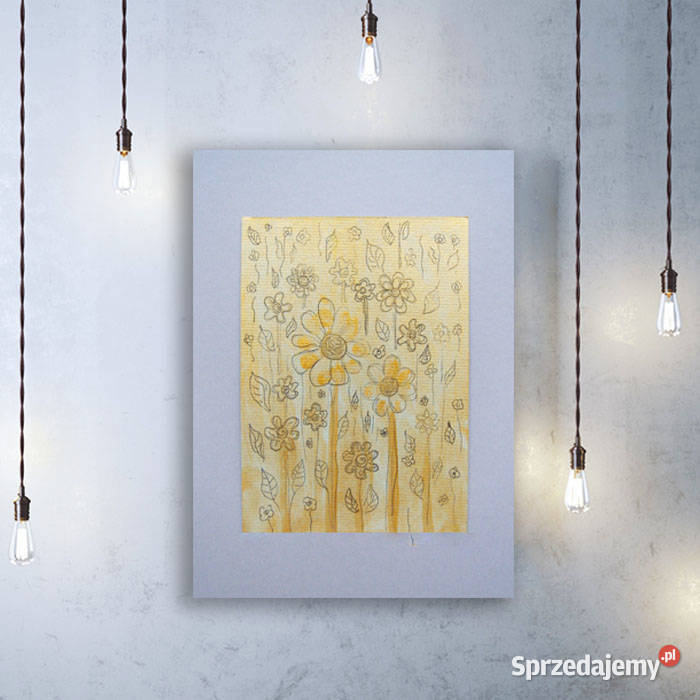 skandynawski rysunek na ścianę kwiaty obraz do Kraków