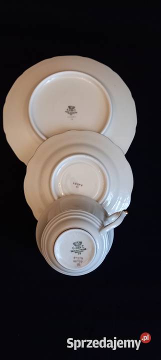 Zestaw śniadaniowy trio CT Carl Tielsch Porcelana i szkło Chełm