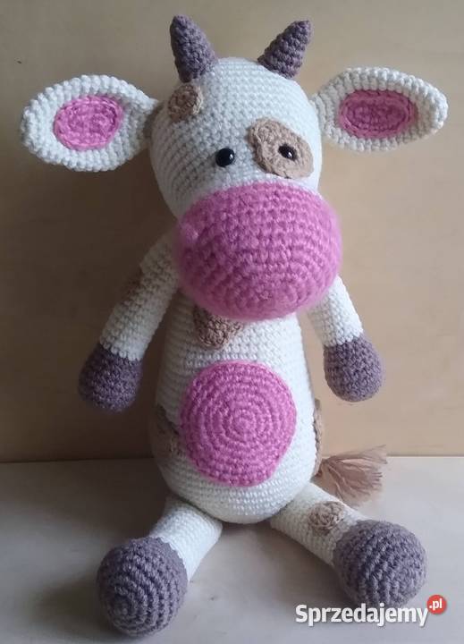 Krowa Krówka Amigurumi Crochet Maskotka Handmade