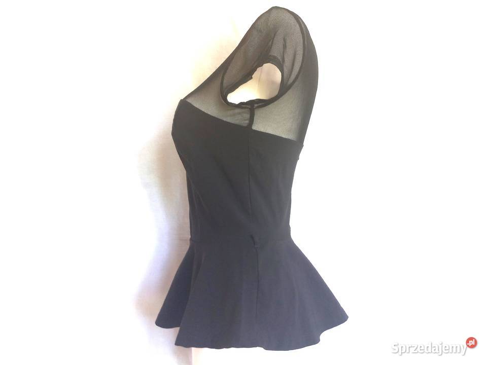 BLUZKA czarna Elegancka BASKINKA r 3638 NOWA Rozmiar 38(M)