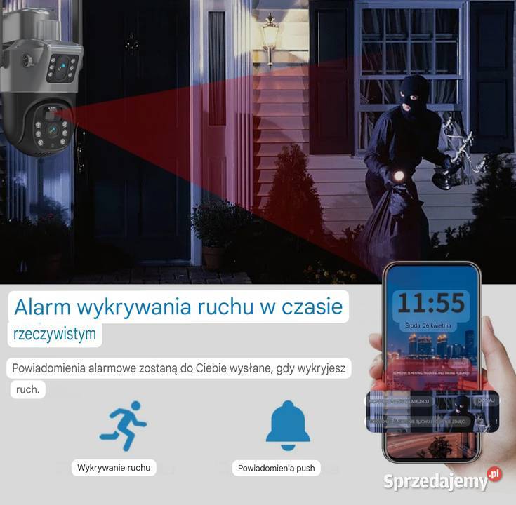 Kamera Solarna Obrotowa na kartę SIM 8MP IP66 Będzin