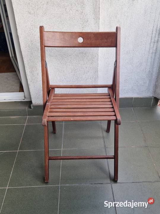 Drewniane krzesło składane Frosvi z Ikea na Meble mazowieckie