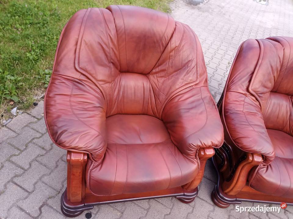Fotel Skórzany plus Ława Rozkładana i Podnoszona Kozy