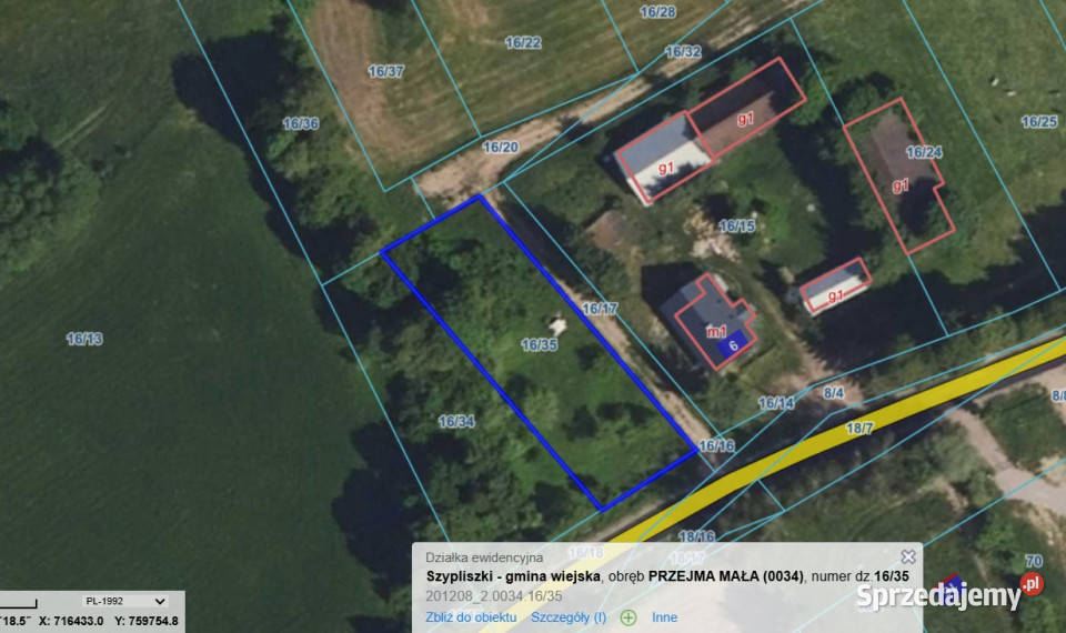 Twój dom Szelmentem Wlk Działka 1218 m Przejma Mała sprzedam