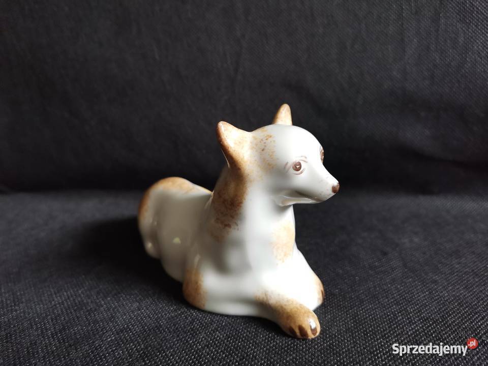 Stara figurka Pies Shiba Inu porcelana Połonne Katowice sprzedam