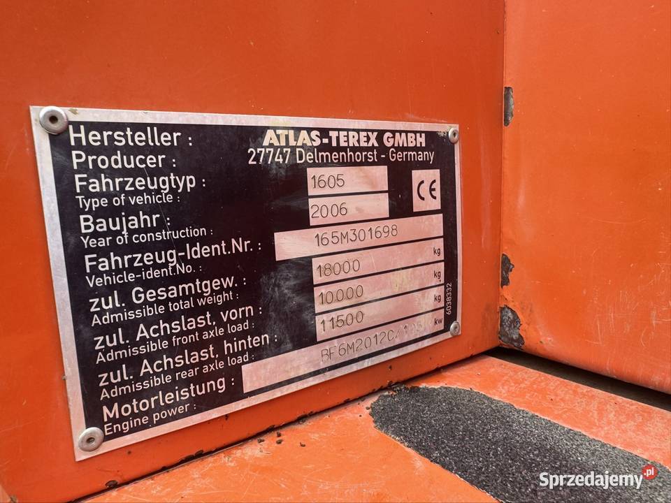 Koparka Kołowa AtlasTerex 1605M 2006r Motoryzacja dolnośląskie Chojnów