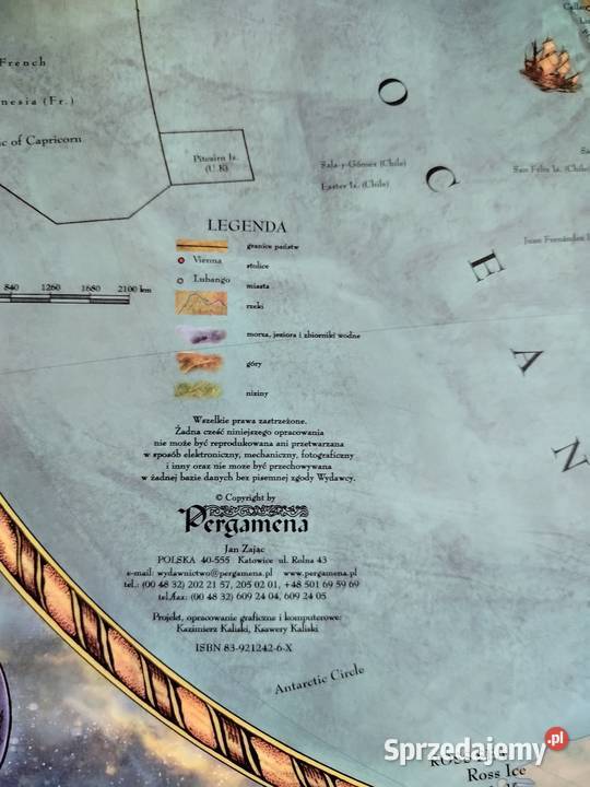 Piekna duza barwna mapa naścienna Kęty
