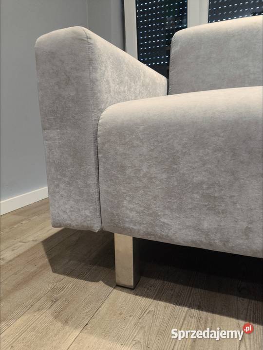 Kanapa 2 osobowa sofa mala welurowa szara jasna małopolskie Tarnów