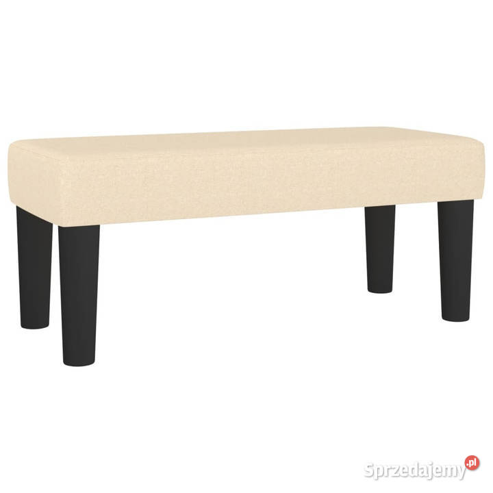 Łóżko kontynentalne z materacem kremowe tkanina 100cm