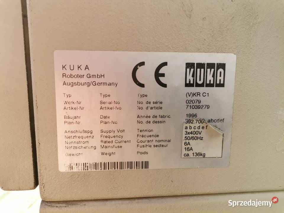 Robot przemysłowy KUKA KR30 szafa KRC1 panel Gorzów Wielkopolski sprzedam