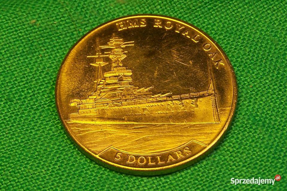 Nauru 5 dolarów pancernik Royal Oak warmińsko-mazurskie Elbląg sprzedam