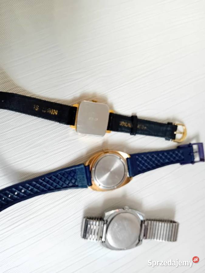 Trzy stare zegarki Rakieta Zaria i Mister Anker Giżycko