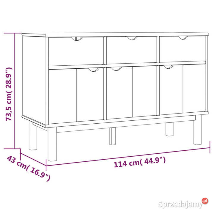 Szafka OTTA 114x43x735 lita sosna WM351297 Meble sprzedam