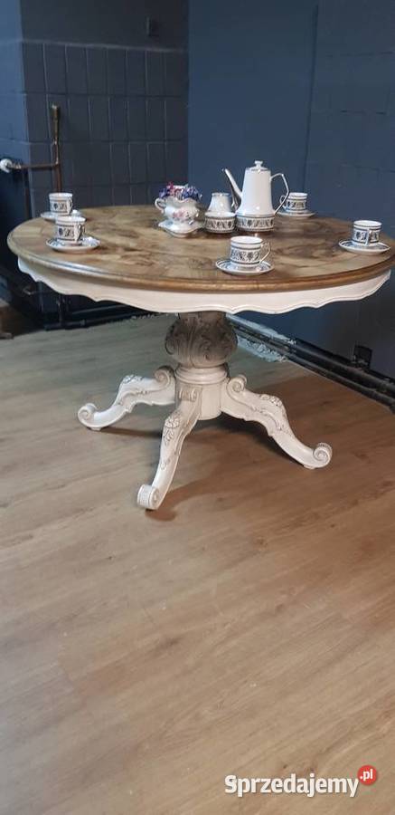 Piękny okrągły stół Shabby Chic Cudny Otrębusy