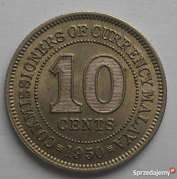 MALAYE 10 CENTS1950 r GEORGE