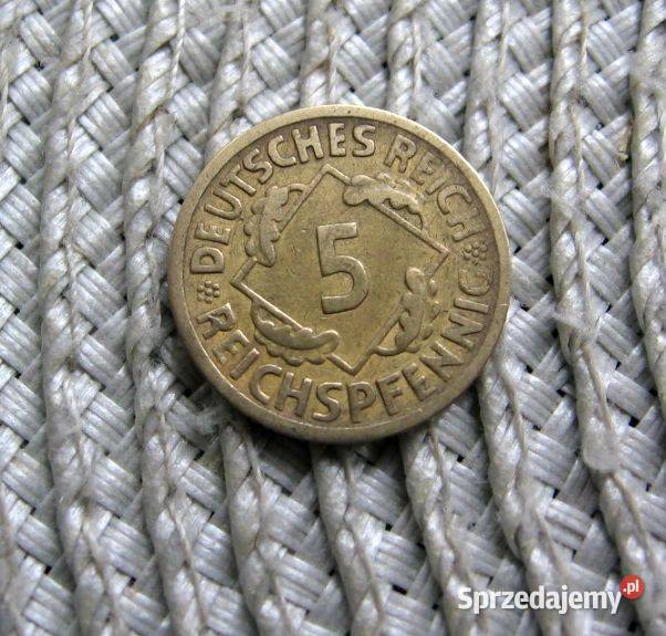 Niemcy 5 Reichsfenig 1925r A Numizmatyka wielkopolskie Kalisz