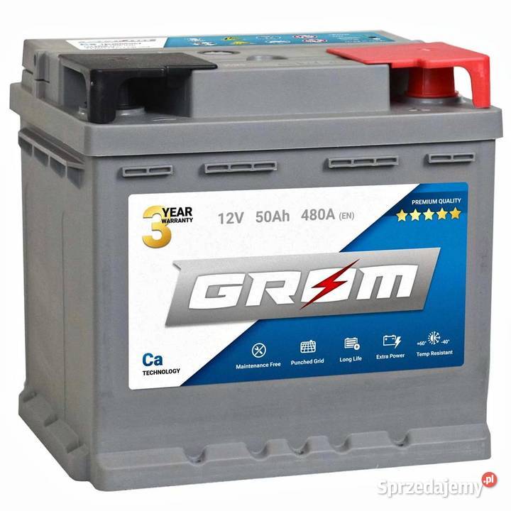 Akumulator GROM Premium 50Ah 480A EN PRAWY PLUS