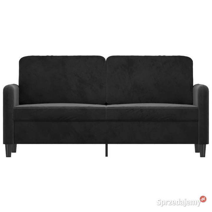 Sofa 2osobowa czarna 140 tapicerowana aksamitem Warszawa