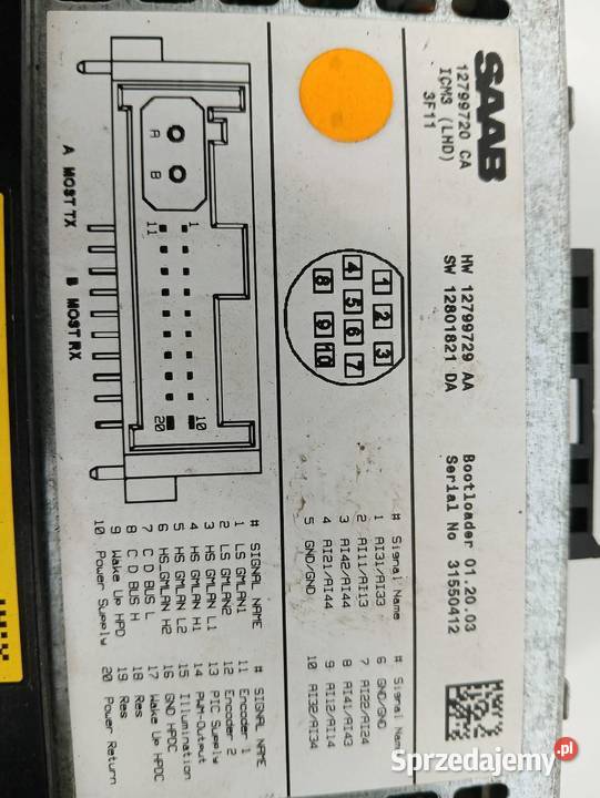 RADIO NAWIGACJA 12799720CA Saab 93 II 20022014