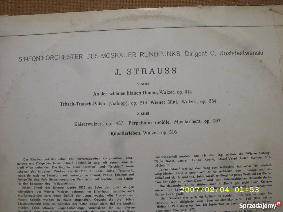 Dance LP J STRAUSSWALCE Płyty i kasety Wołów