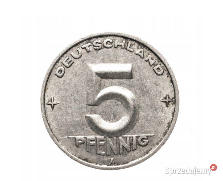 Niemcy DDR 5 Fenigów 1952 st3 Numizmatyka podlaskie Łomża