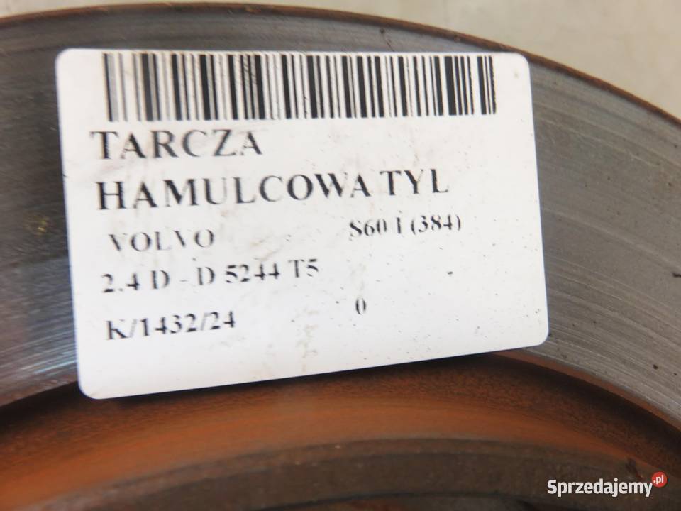 TARCZE HAMULCOWE TYŁ VOLVO S60 I sprzedam