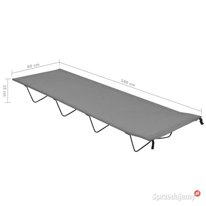Łóżka polowe 2 180x60x19 tkanina i stal szare Warszawa sprzedam
