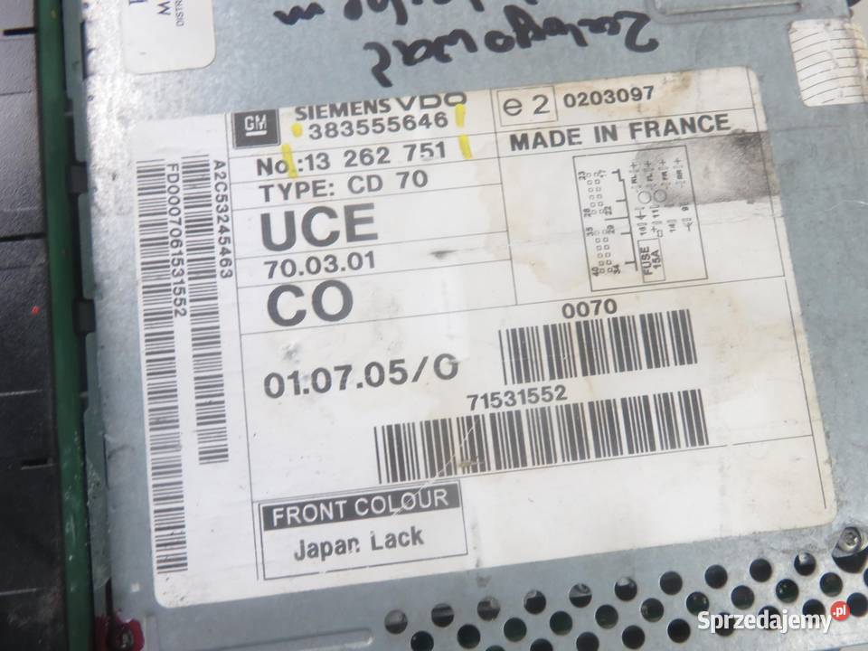 RADIO OPEL ASTRA III H GTC 13262751 383555646 małopolskie